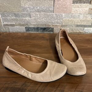 Clarks Shimmery Beige Women's Slip on Flats